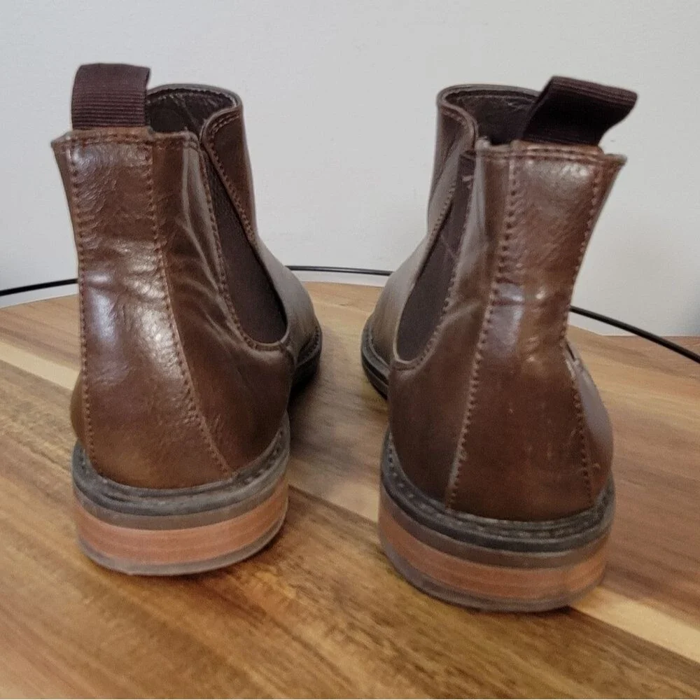 Ashford Hayes Porter Brown Leather Chelsea Boots Slip on Size 4 M
